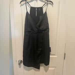 Lulus black satin mini dress